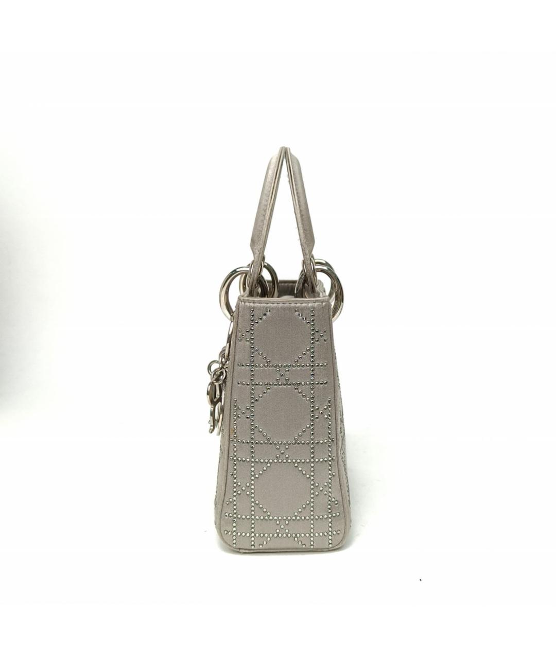 CHRISTIAN DIOR Серебряная кожаная сумка через плечо, фото 3