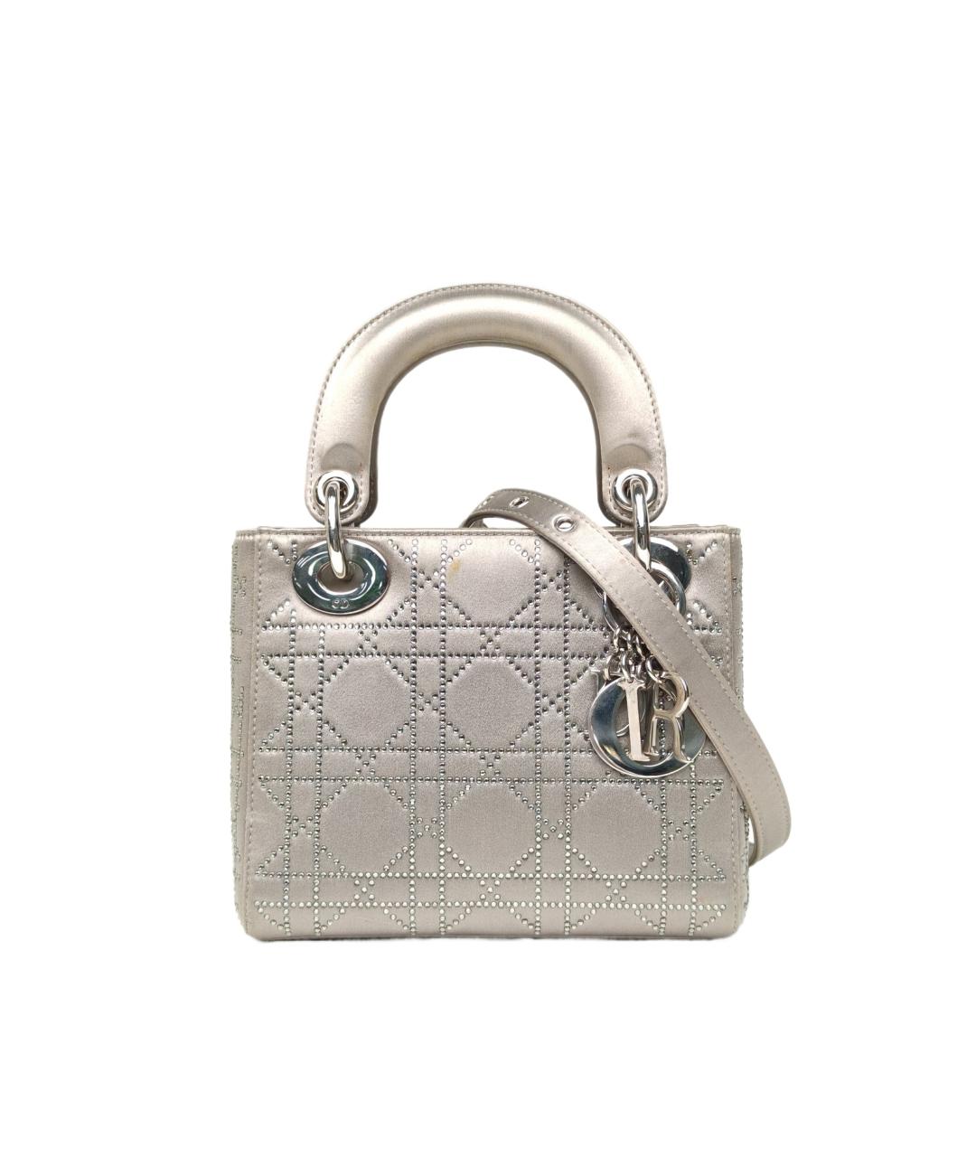 CHRISTIAN DIOR Серебряная кожаная сумка через плечо, фото 9