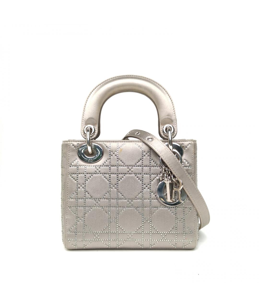 CHRISTIAN DIOR Серебряная кожаная сумка через плечо, фото 2