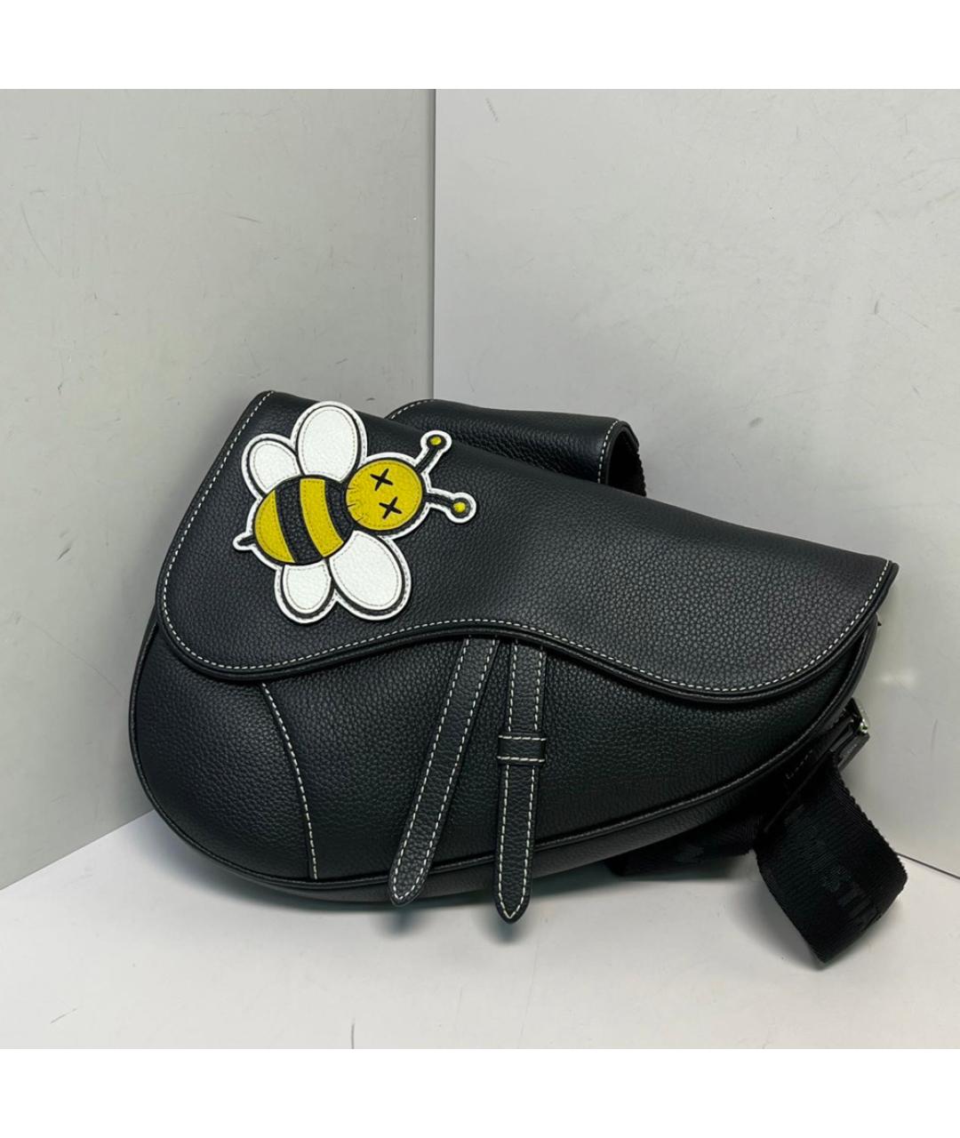 CHRISTIAN DIOR Черная кожаная сумка через плечо, фото 8