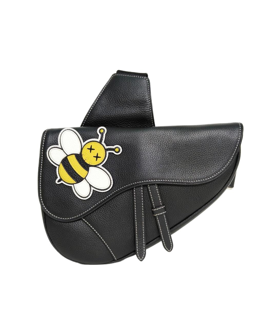 CHRISTIAN DIOR Черная кожаная сумка через плечо, фото 9