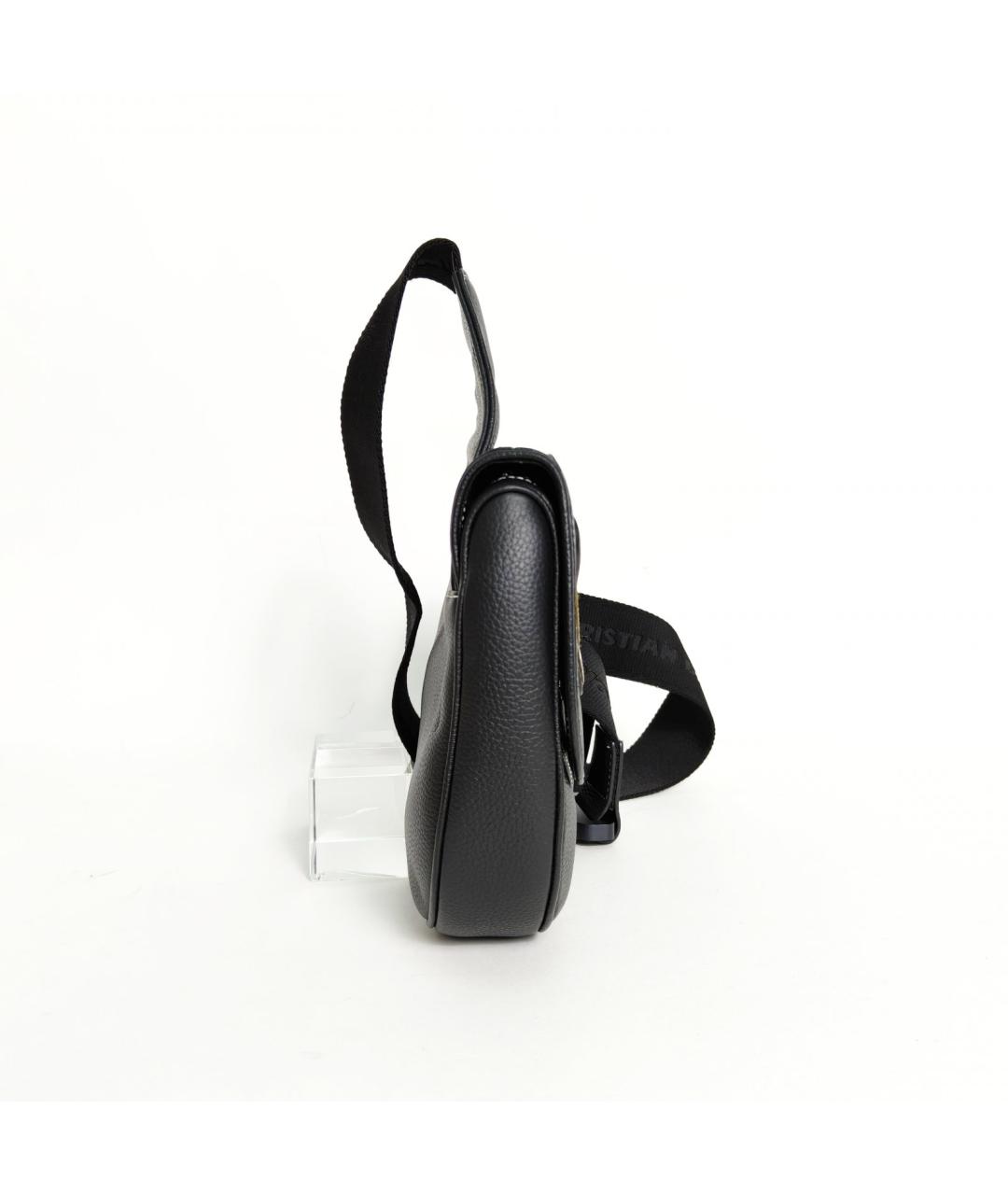 CHRISTIAN DIOR Черная кожаная сумка через плечо, фото 5