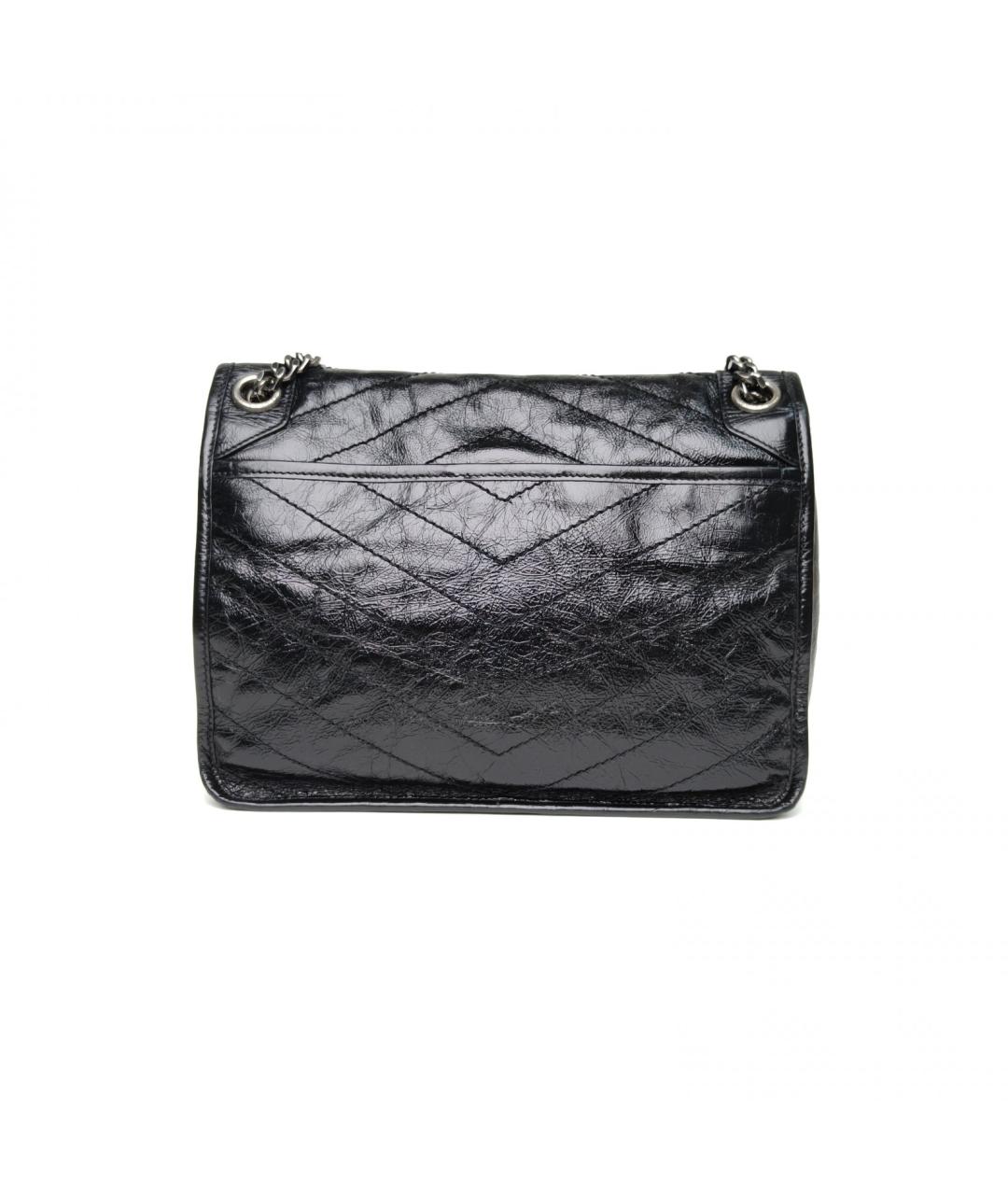 SAINT LAURENT Черная кожаная сумка через плечо, фото 4