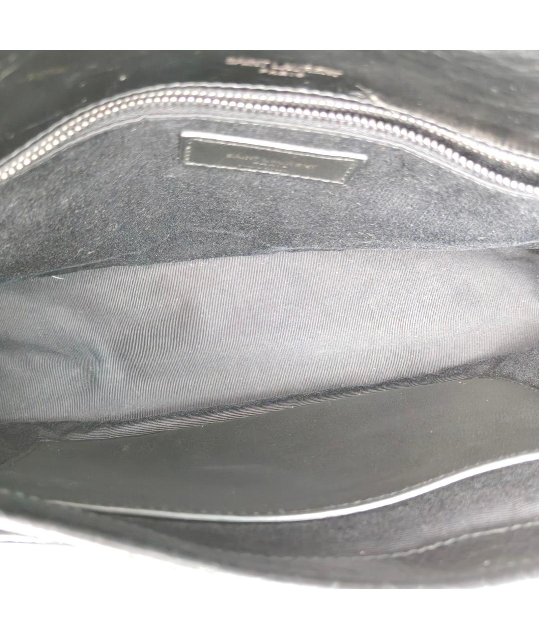 SAINT LAURENT Черная кожаная сумка через плечо, фото 8