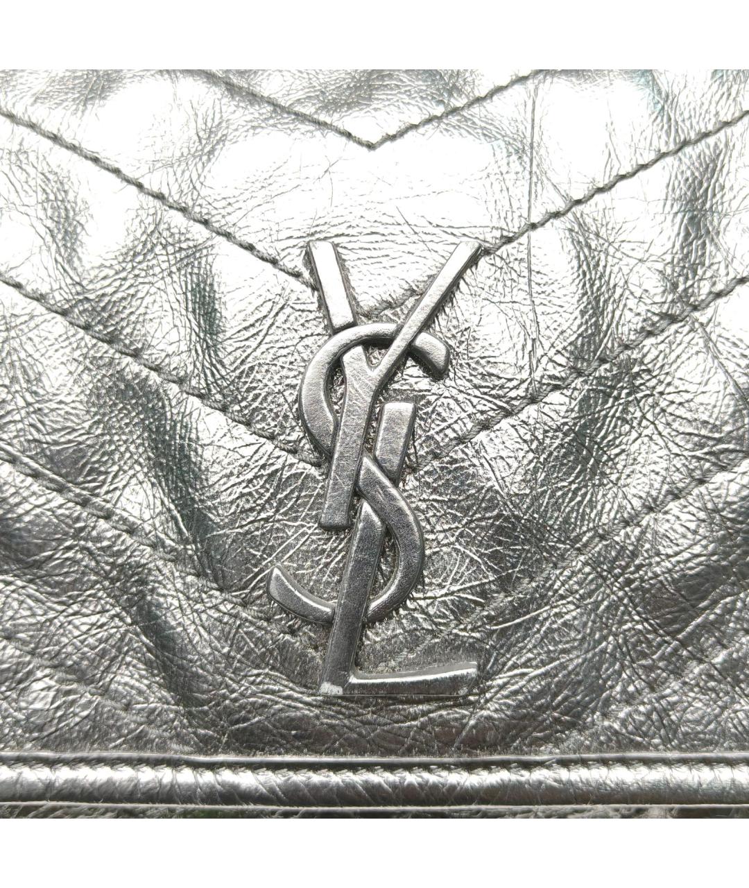 SAINT LAURENT Черная кожаная сумка через плечо, фото 7