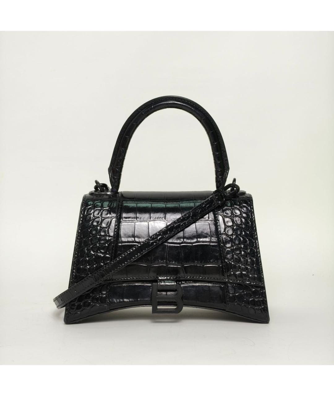 BALENCIAGA Черная кожаная сумка через плечо, фото 2