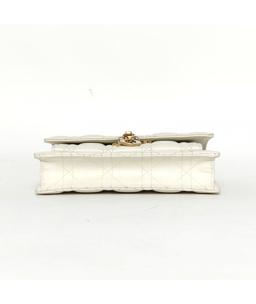 CHRISTIAN DIOR Белая кожаная сумка через плечо, фото 6