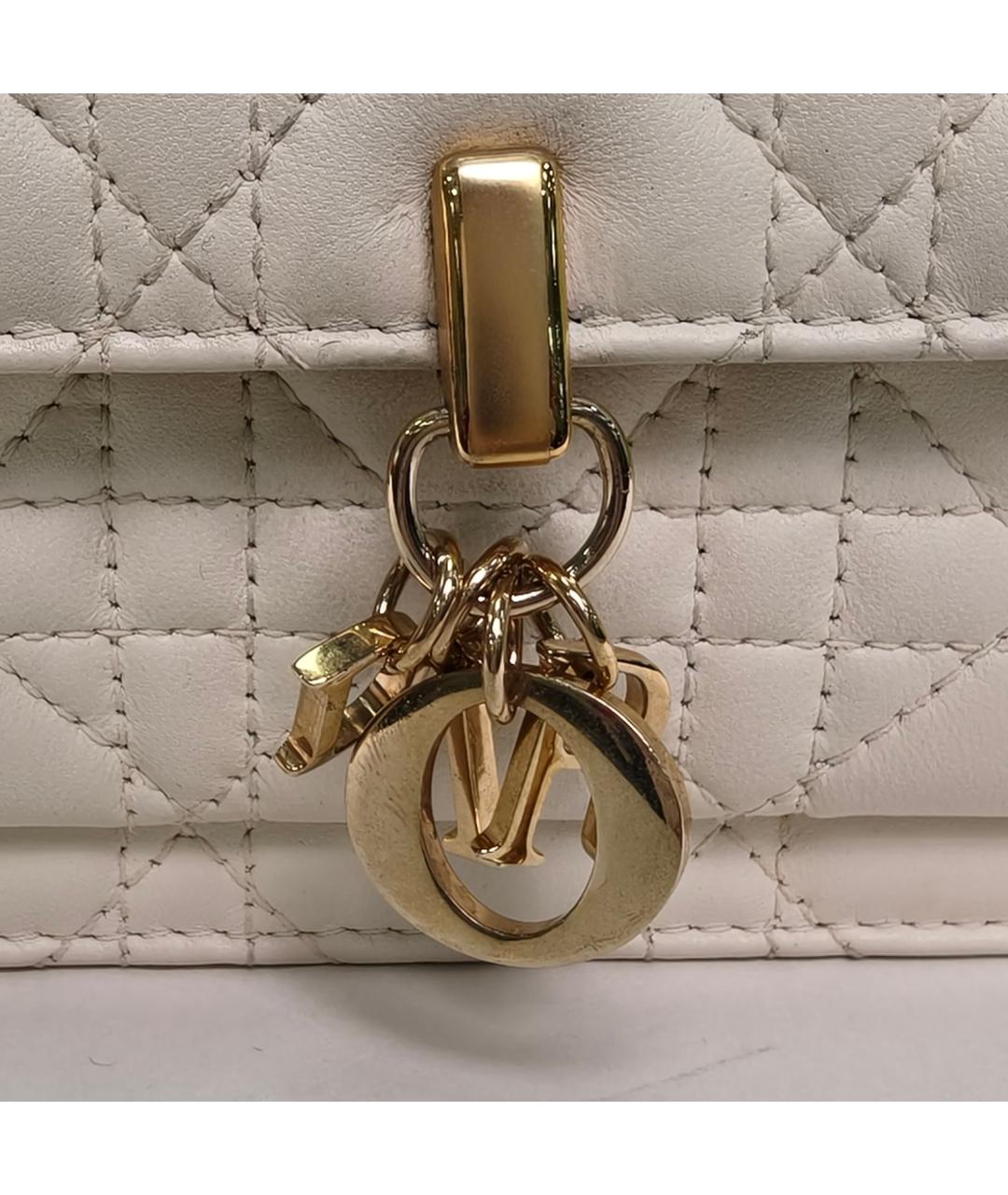 CHRISTIAN DIOR Белая кожаная сумка через плечо, фото 7