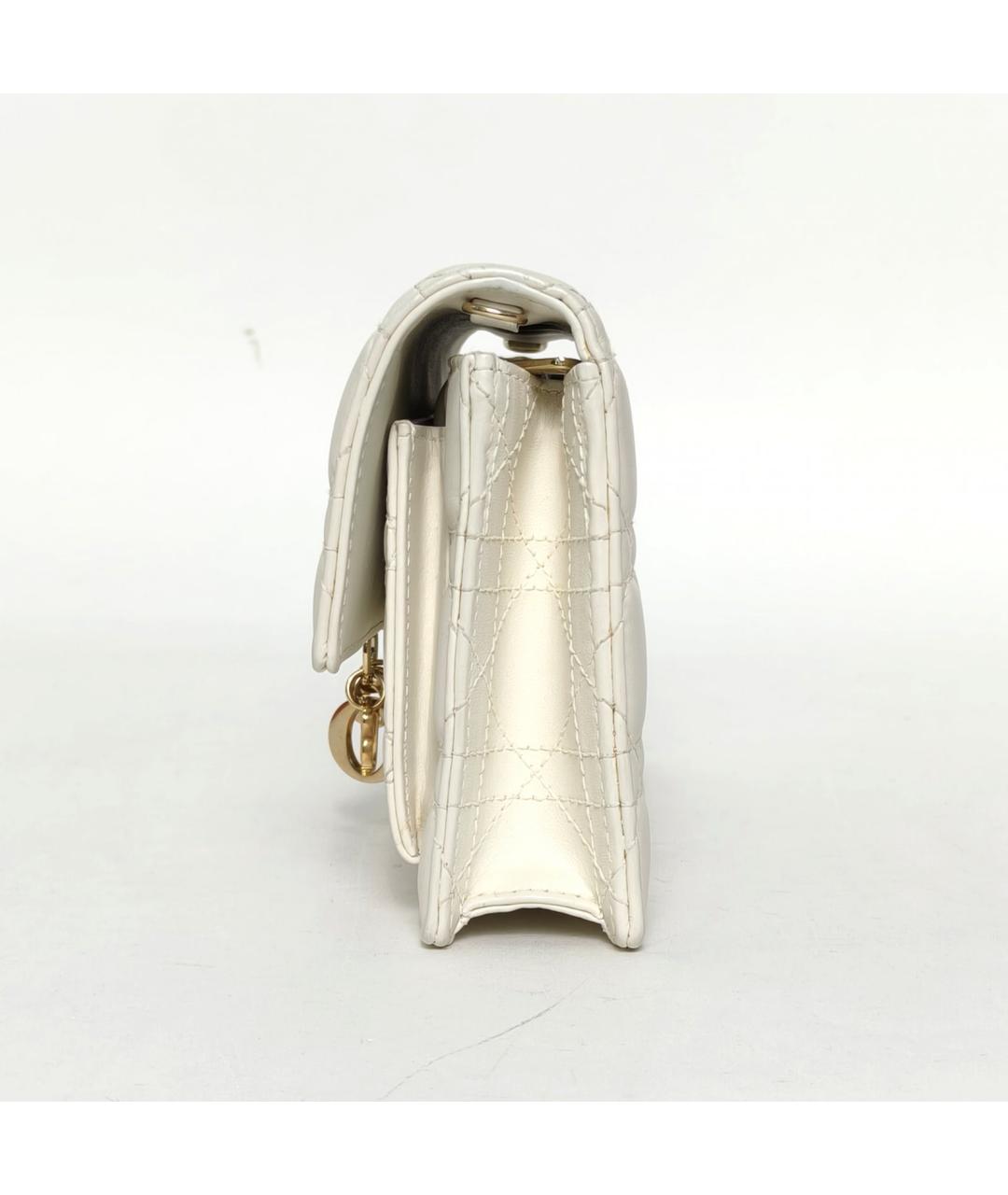 CHRISTIAN DIOR Белая кожаная сумка через плечо, фото 5