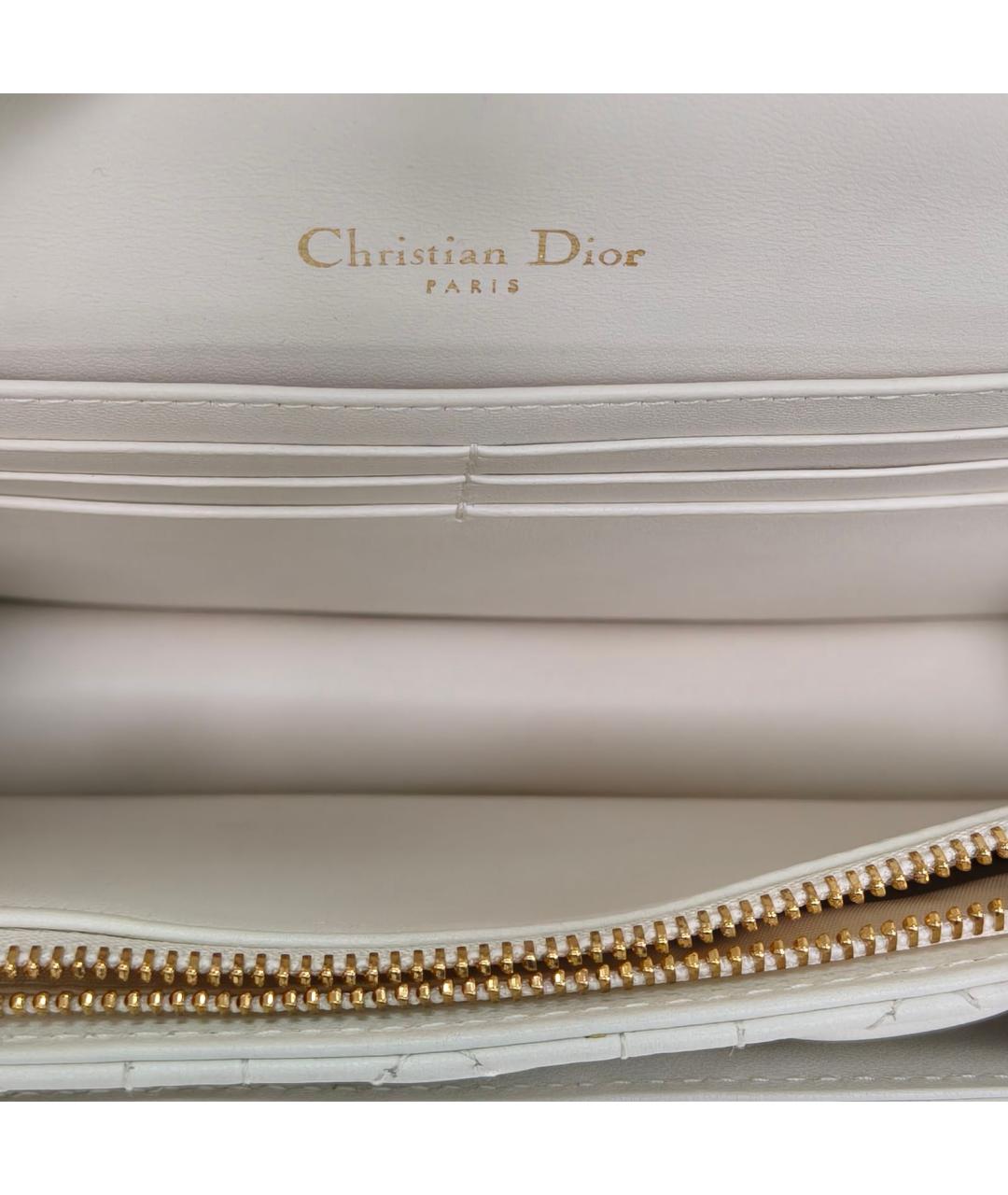 CHRISTIAN DIOR Белая кожаная сумка через плечо, фото 8