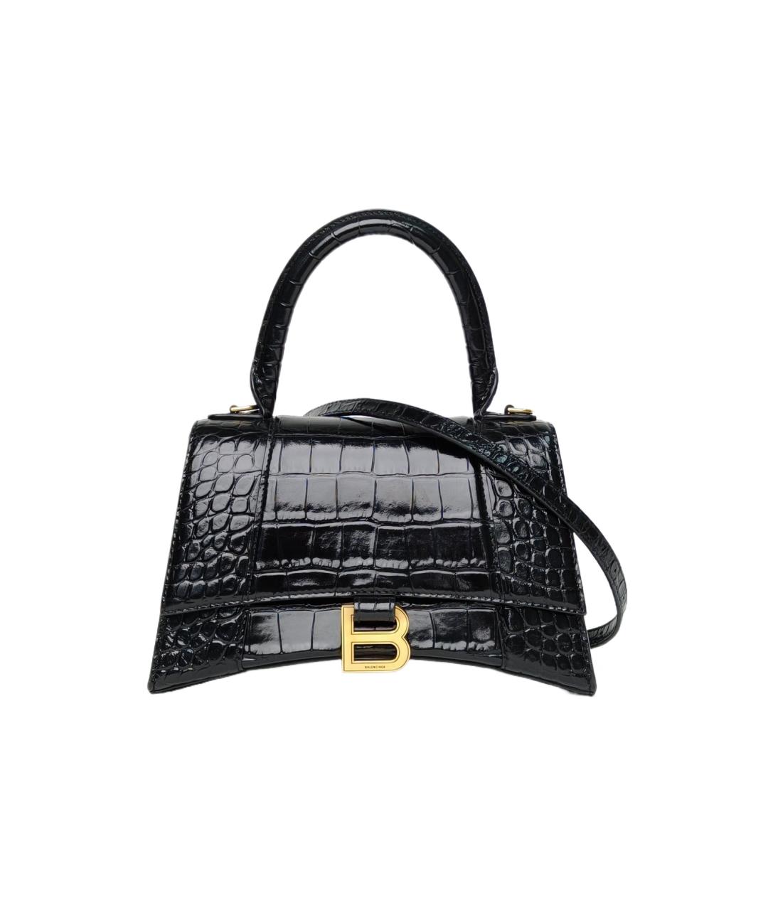 BALENCIAGA Черная кожаная сумка через плечо, фото 10