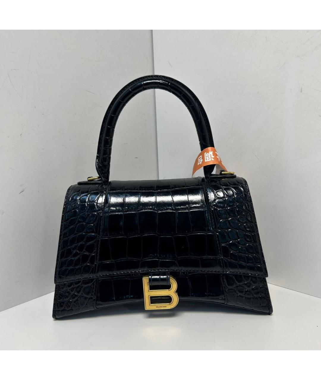 BALENCIAGA Черная кожаная сумка через плечо, фото 9