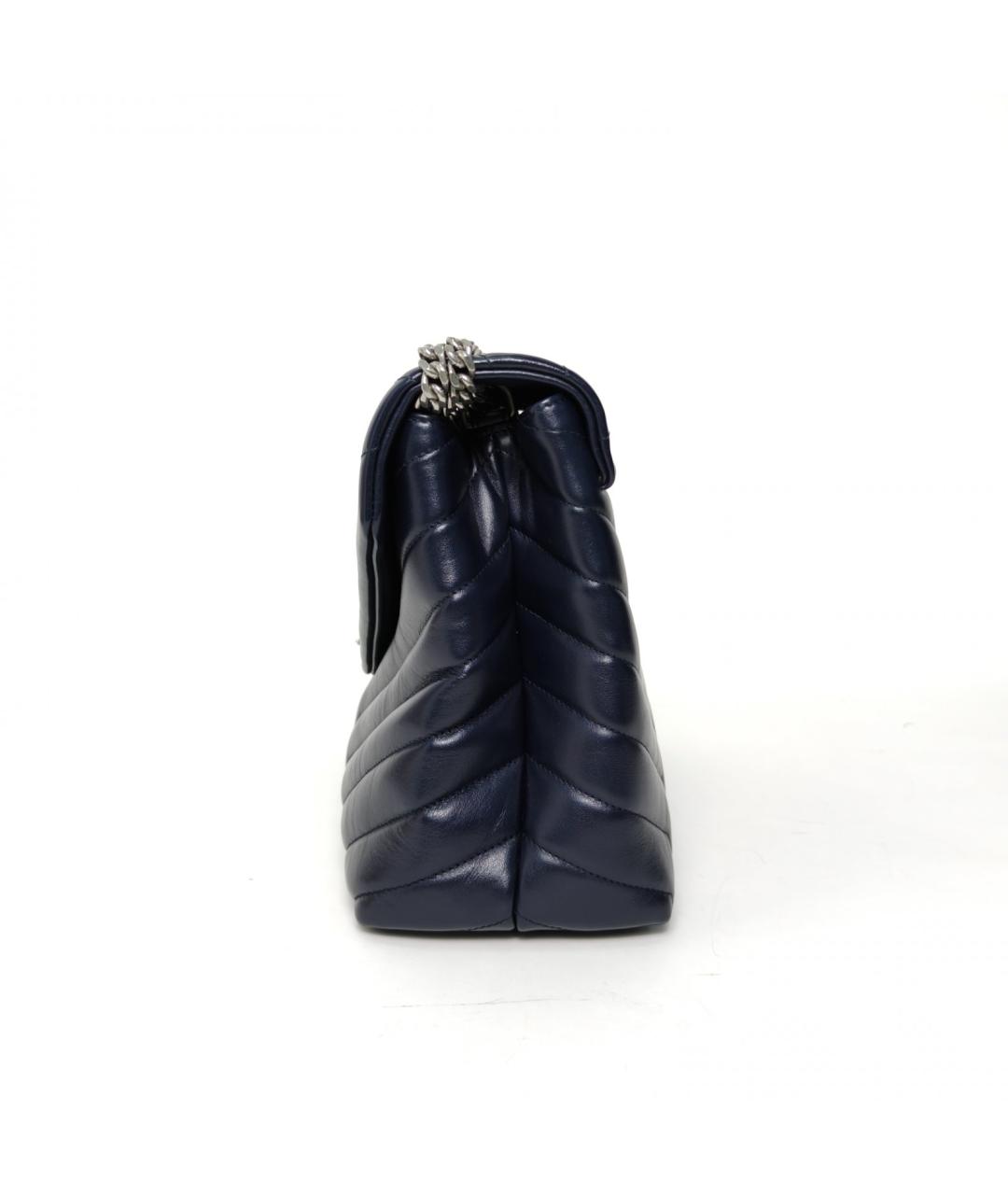 SAINT LAURENT Темно-синяя кожаная сумка через плечо, фото 5