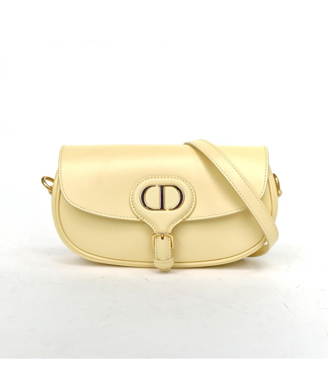 CHRISTIAN DIOR Желтая кожаная сумка через плечо, фото 2