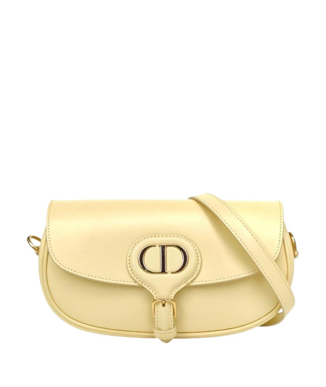 CHRISTIAN DIOR Желтая кожаная сумка через плечо, фото 1