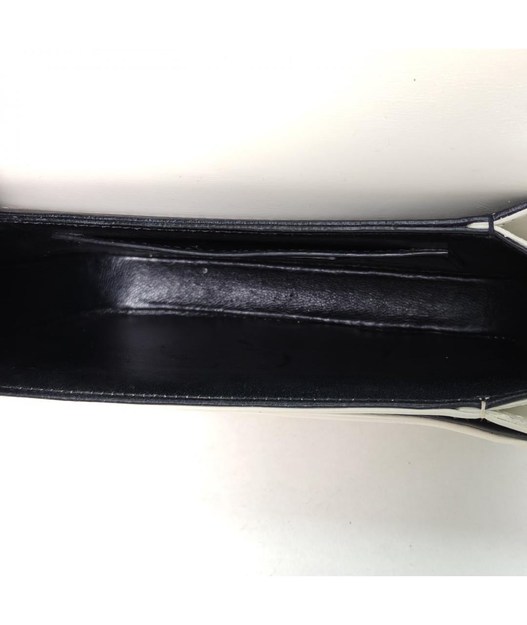 SAINT LAURENT Белая кожаная сумка через плечо, фото 8