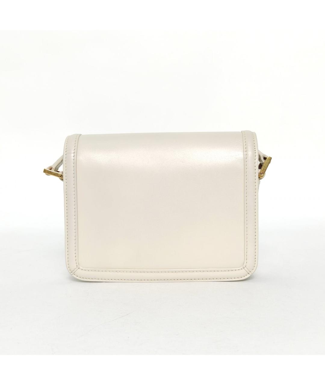SAINT LAURENT Белая кожаная сумка через плечо, фото 4