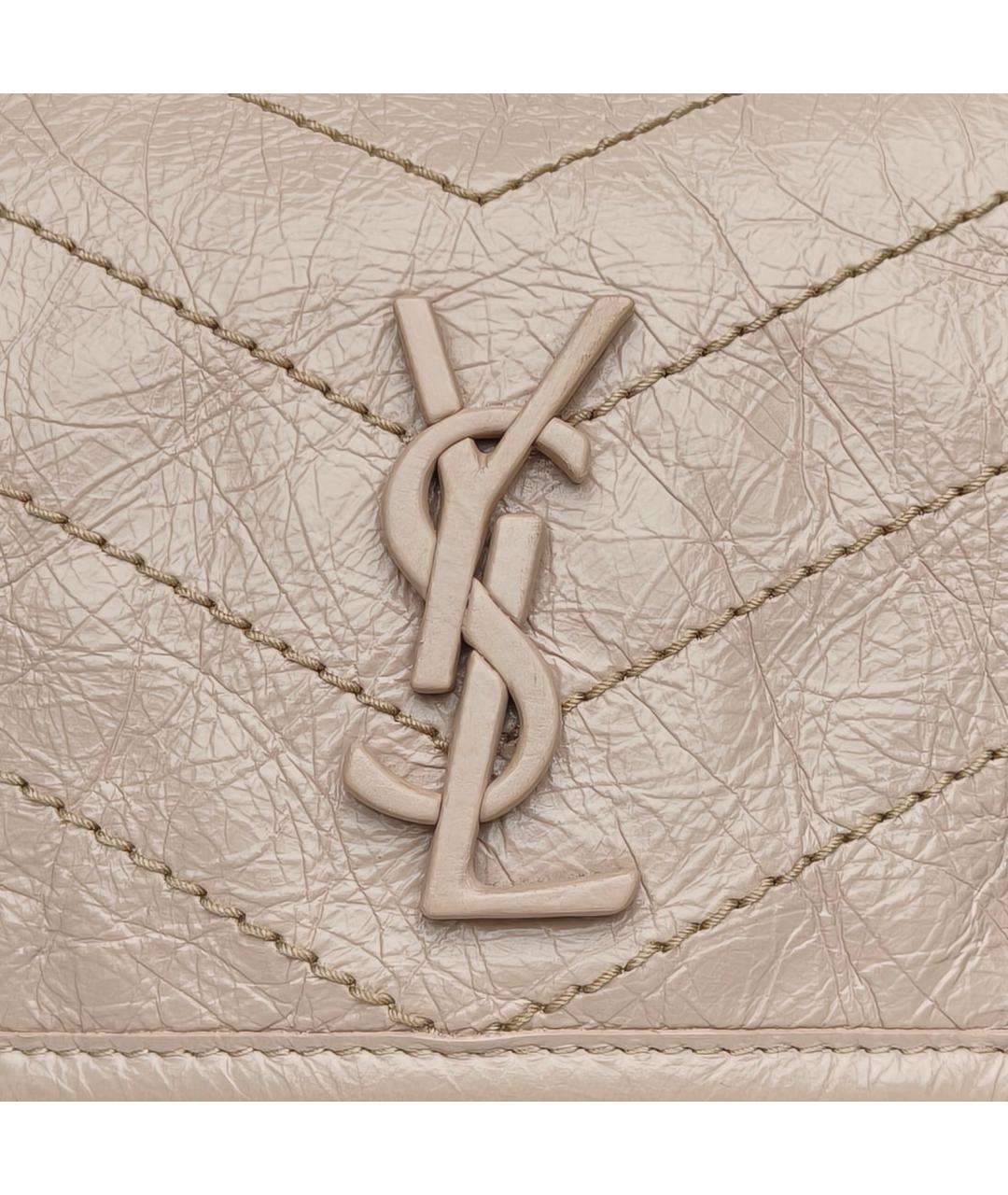 SAINT LAURENT Коричневая кожаная сумка через плечо, фото 6