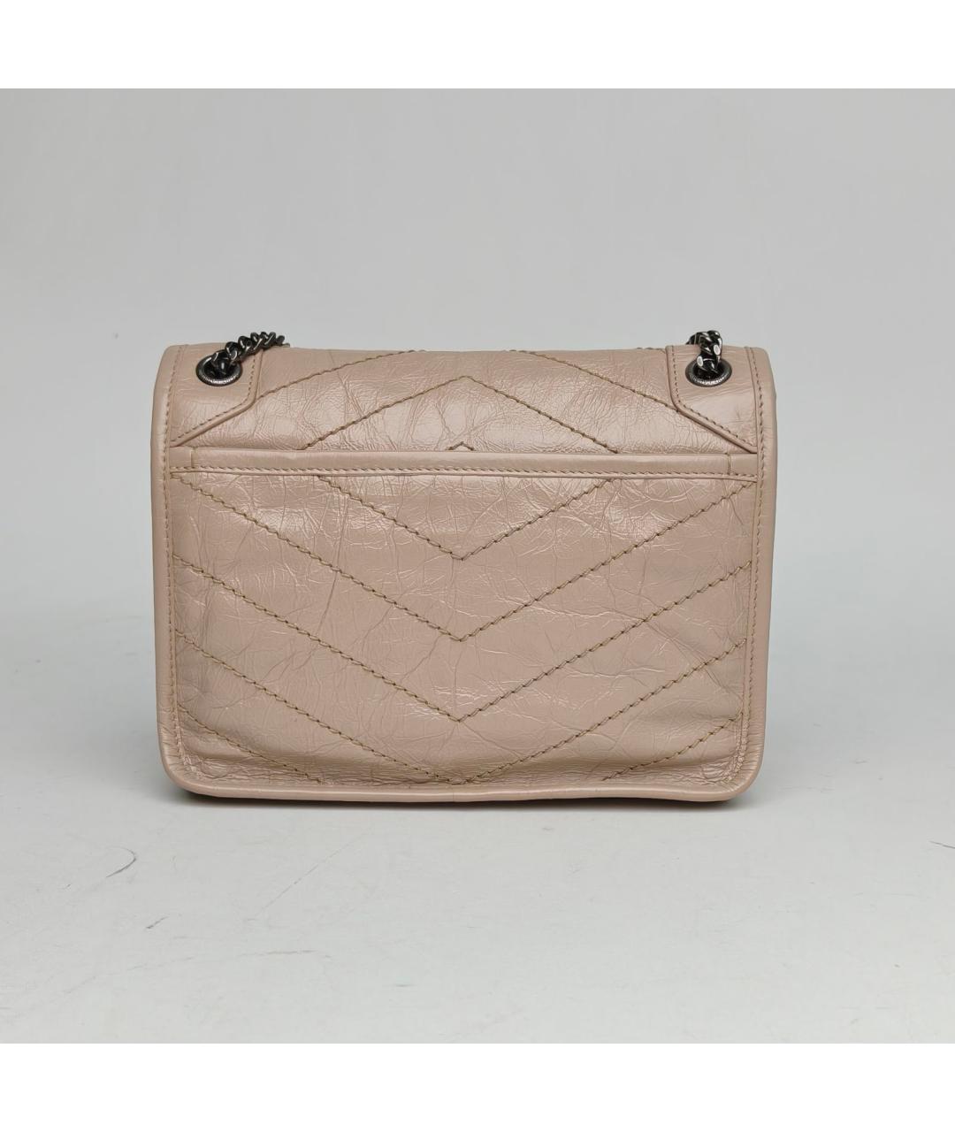 SAINT LAURENT Коричневая кожаная сумка через плечо, фото 4