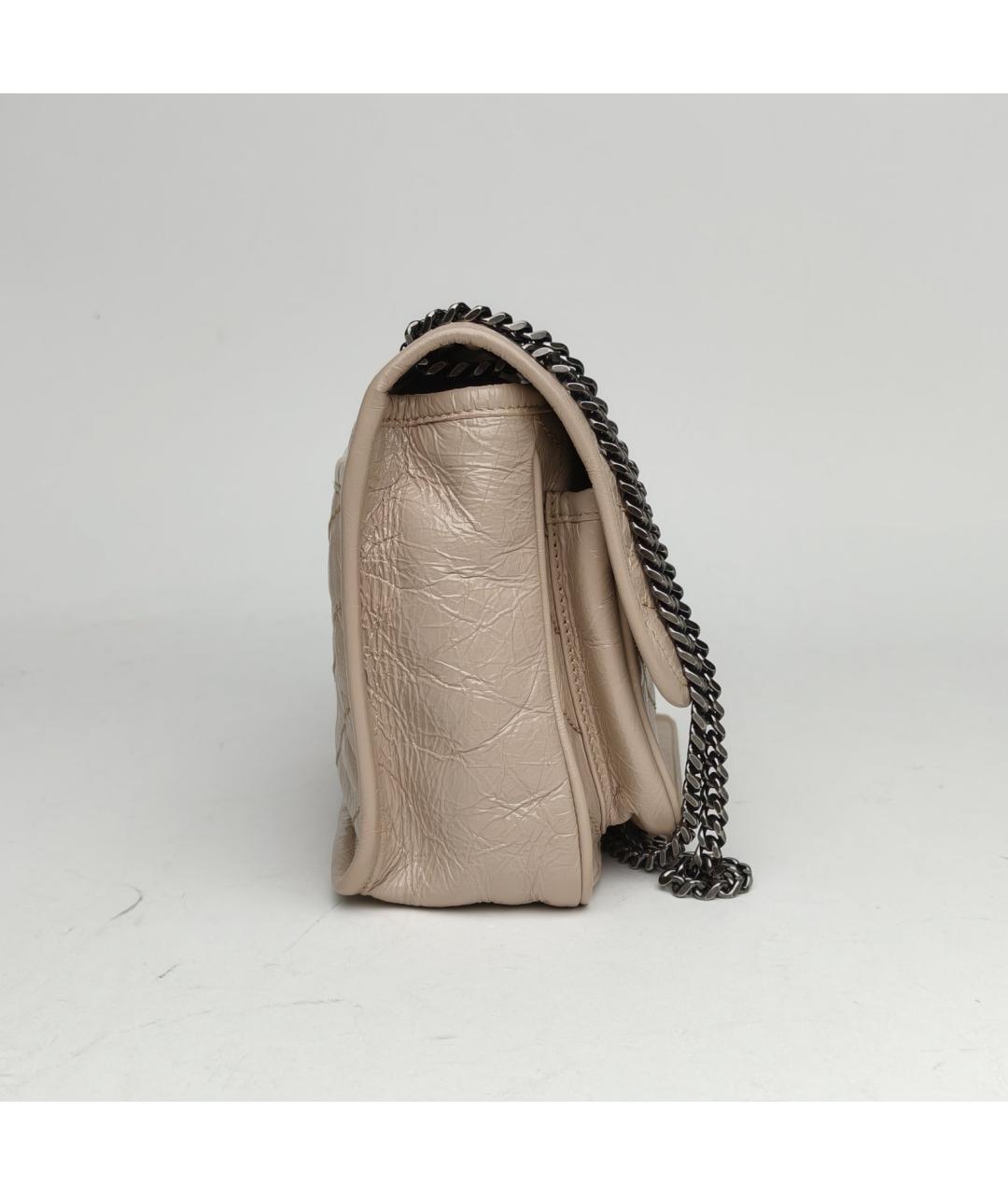 SAINT LAURENT Коричневая кожаная сумка через плечо, фото 5