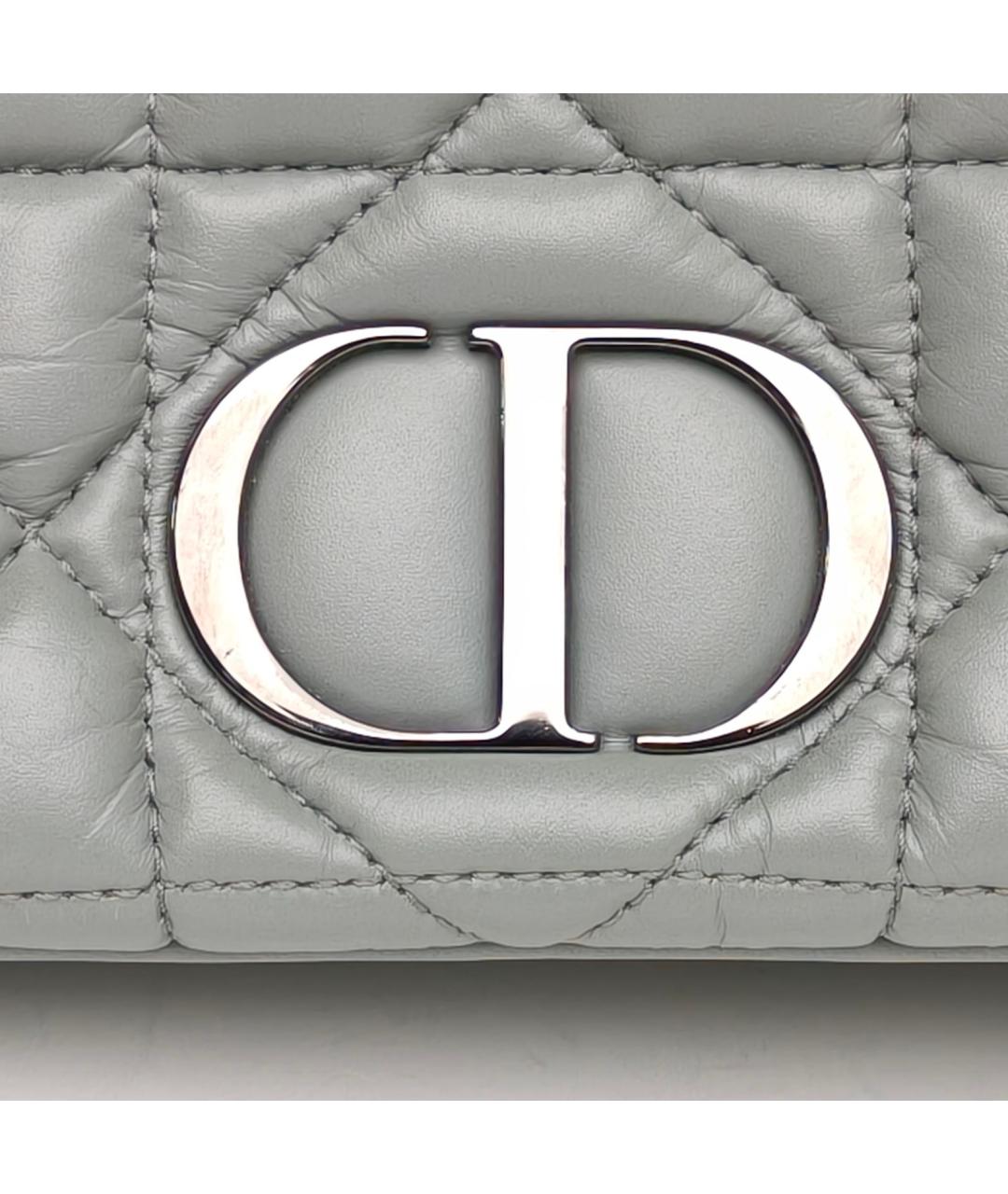 CHRISTIAN DIOR Серая кожаная сумка через плечо, фото 6