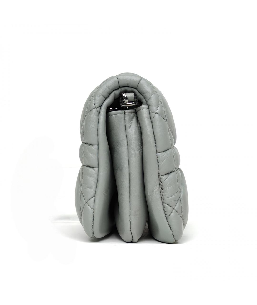 CHRISTIAN DIOR Серая кожаная сумка через плечо, фото 4