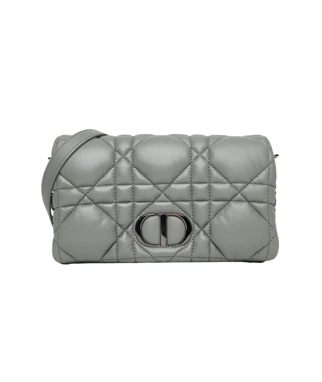 CHRISTIAN DIOR Серая кожаная сумка через плечо, фото 9