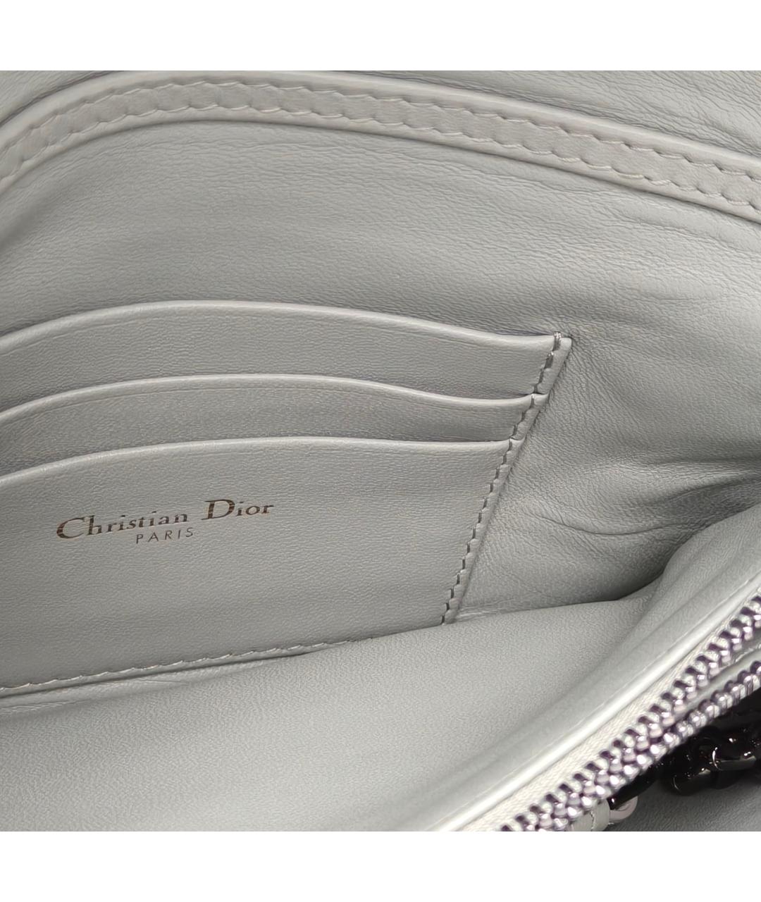CHRISTIAN DIOR Серая кожаная сумка через плечо, фото 7