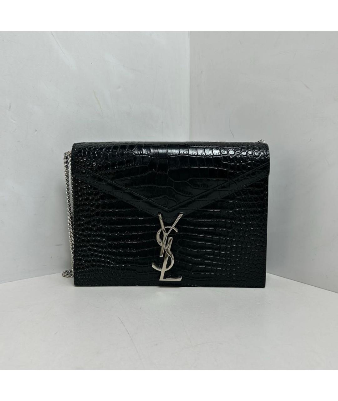 SAINT LAURENT Черная кожаная сумка через плечо, фото 9