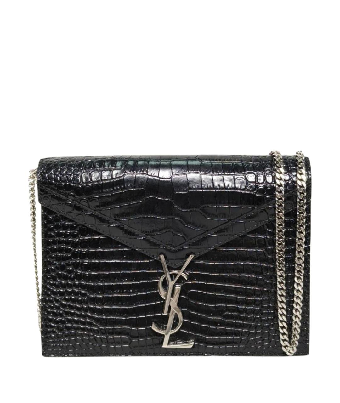 SAINT LAURENT Черная кожаная сумка через плечо, фото 1