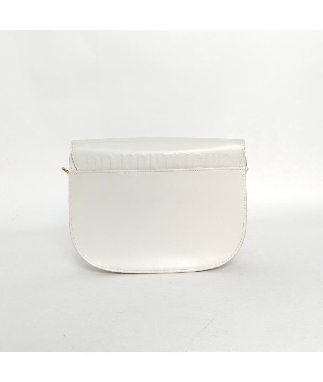 CHRISTIAN DIOR Белая кожаная сумка через плечо, фото 4