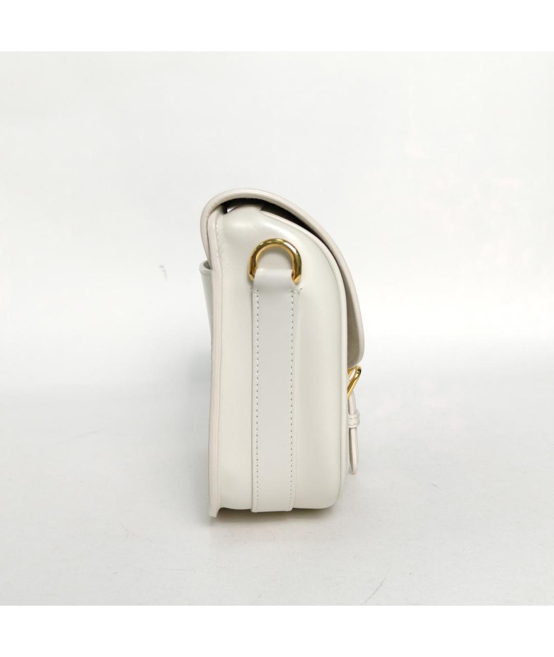 CHRISTIAN DIOR Белая кожаная сумка через плечо, фото 3