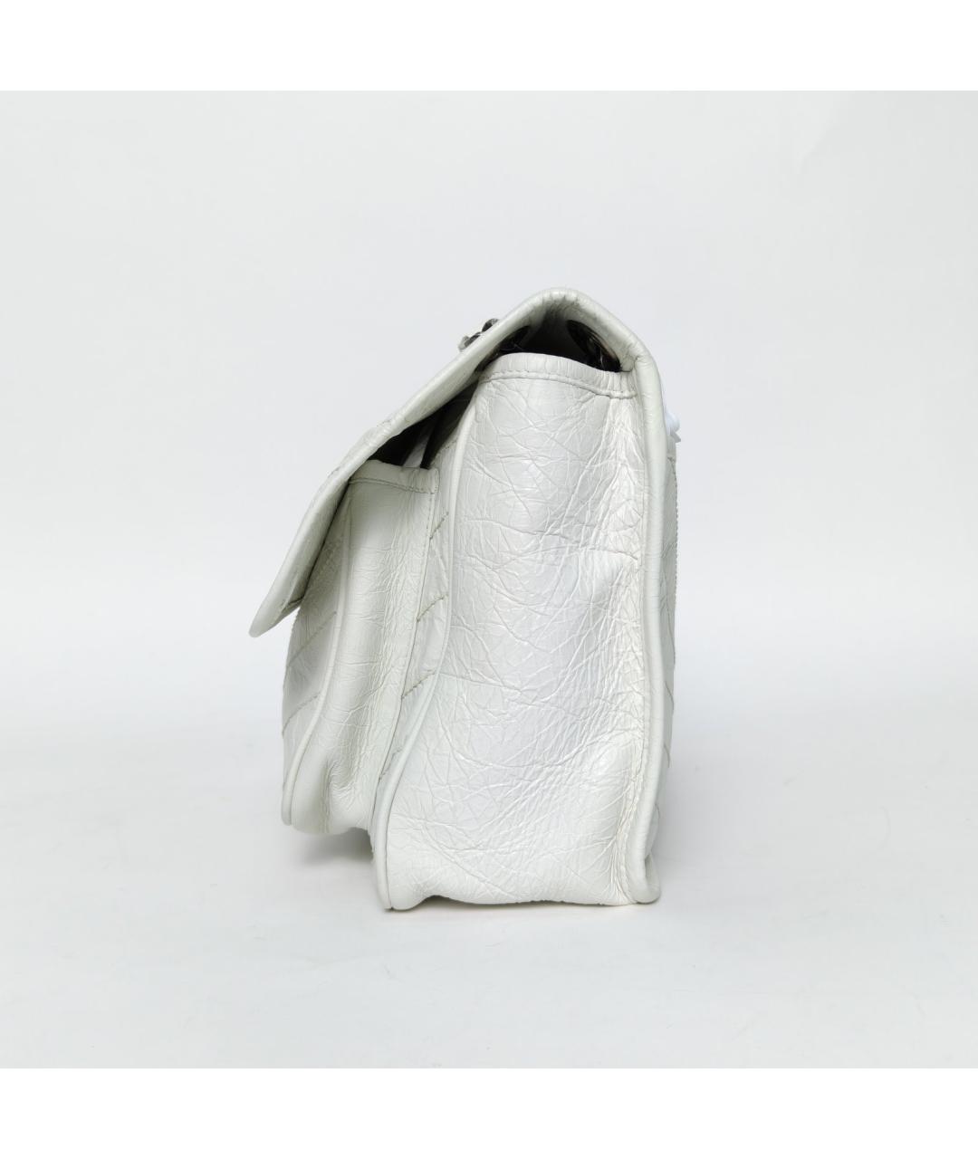 SAINT LAURENT Белая кожаная сумка через плечо, фото 5