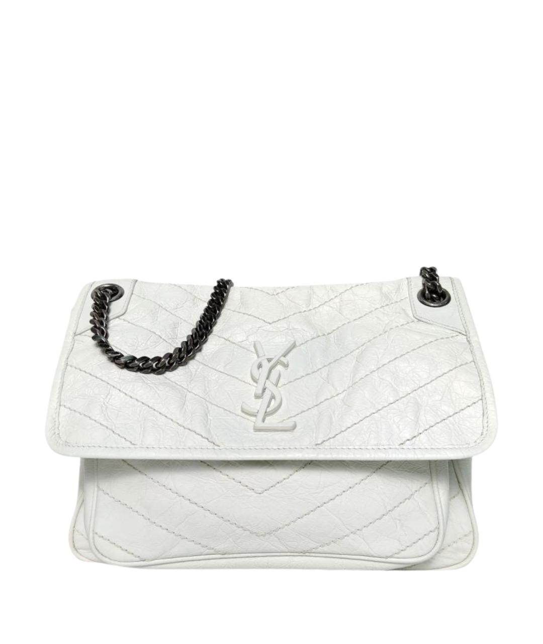 SAINT LAURENT Белая кожаная сумка через плечо, фото 1