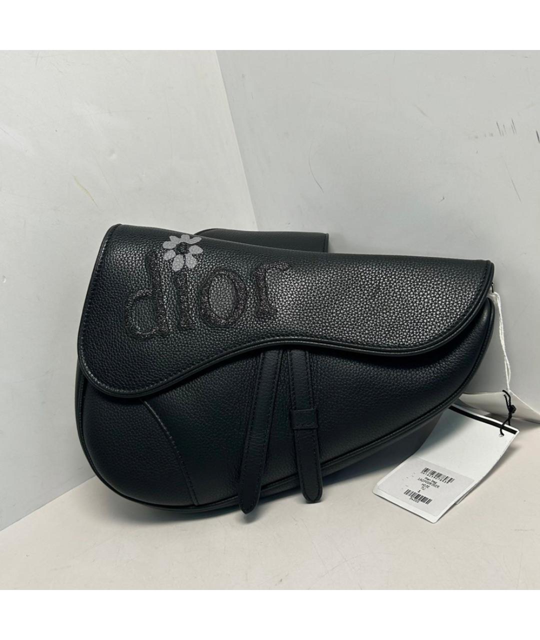 CHRISTIAN DIOR Черная кожаная сумка через плечо, фото 8