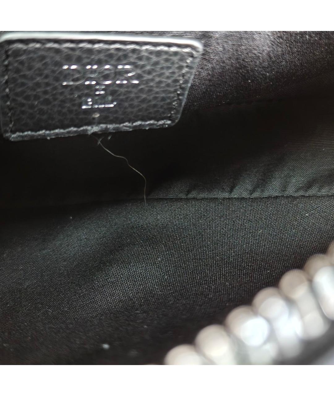 CHRISTIAN DIOR Черная кожаная сумка через плечо, фото 7
