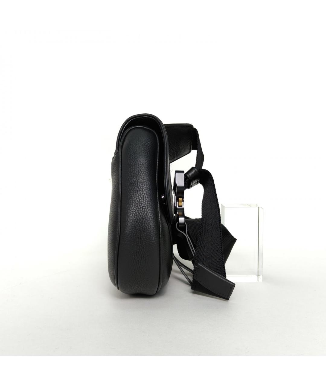 CHRISTIAN DIOR Черная кожаная сумка через плечо, фото 3