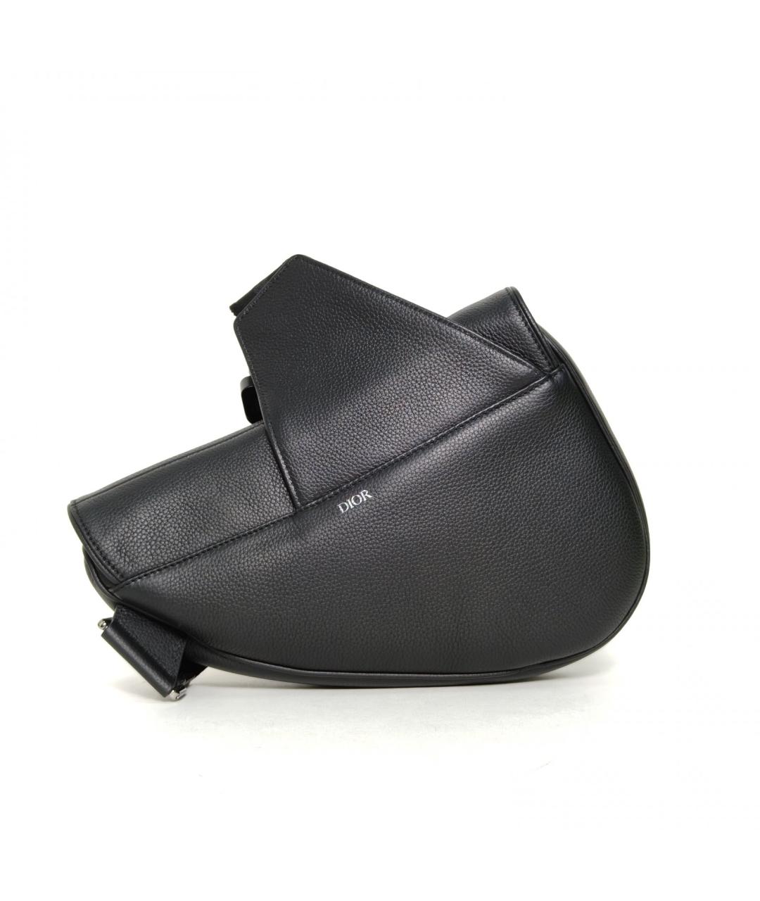 CHRISTIAN DIOR Черная кожаная сумка через плечо, фото 4