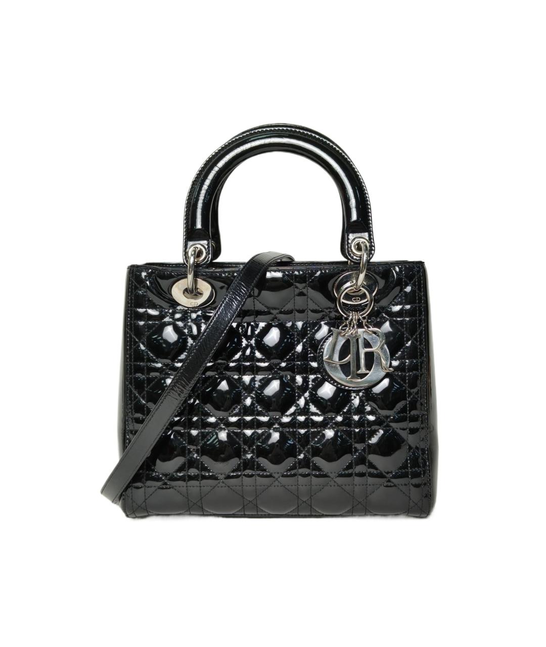 CHRISTIAN DIOR Черная кожаная сумка через плечо, фото 9