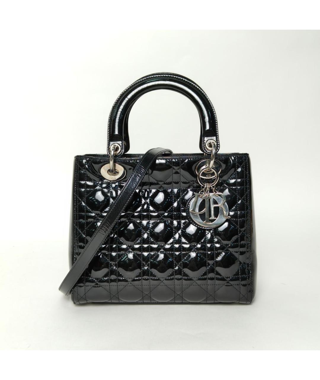 CHRISTIAN DIOR Черная кожаная сумка через плечо, фото 2