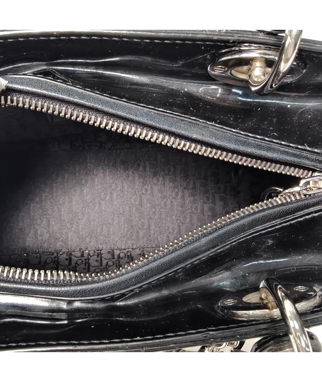 CHRISTIAN DIOR Черная кожаная сумка через плечо, фото 8