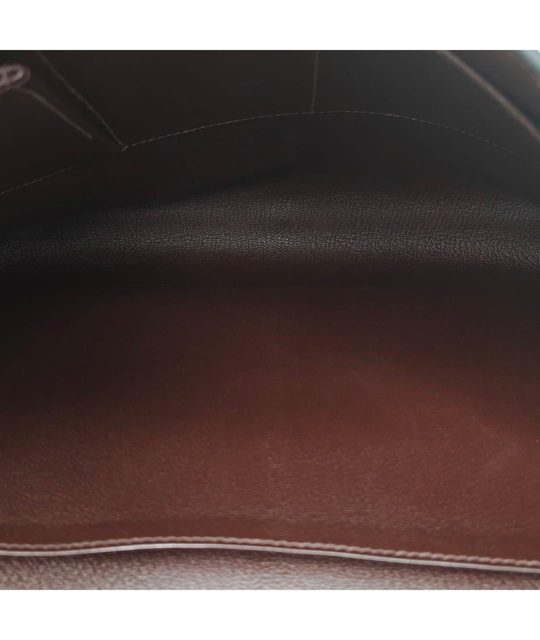 HERMES Коричневый кожаный портфель, фото 7
