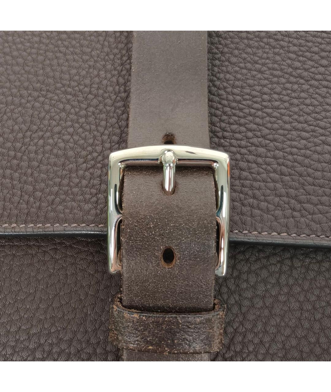 HERMES Коричневый кожаный портфель, фото 8