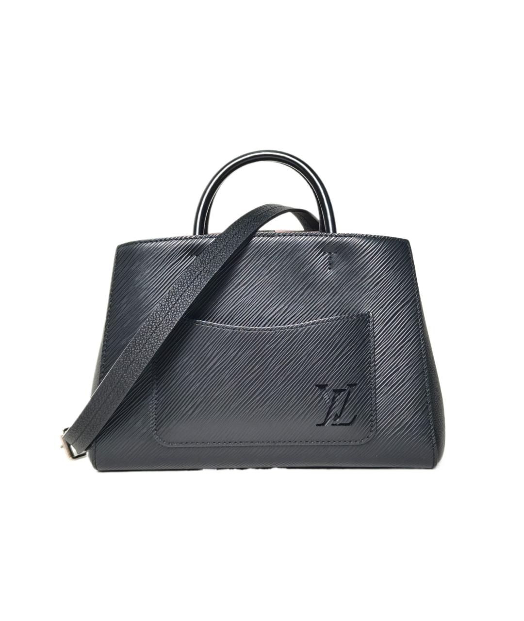 LOUIS VUITTON Черная кожаная сумка тоут, фото 8