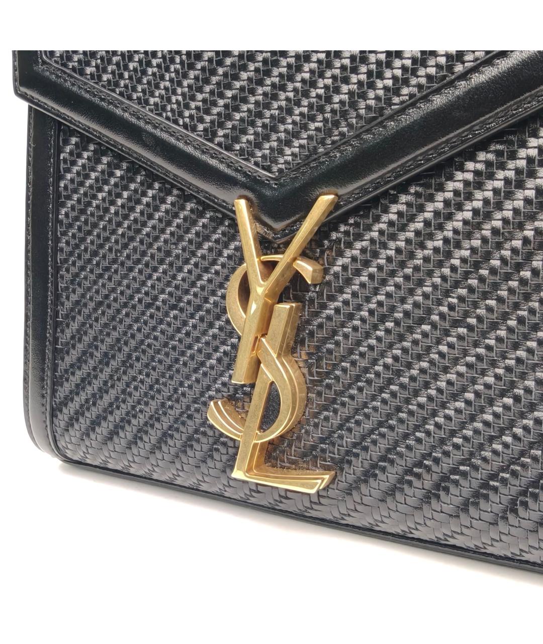 SAINT LAURENT Черная кожаная сумка через плечо, фото 8