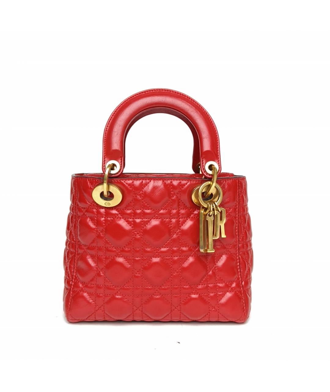 CHRISTIAN DIOR Красная кожаная сумка через плечо, фото 2