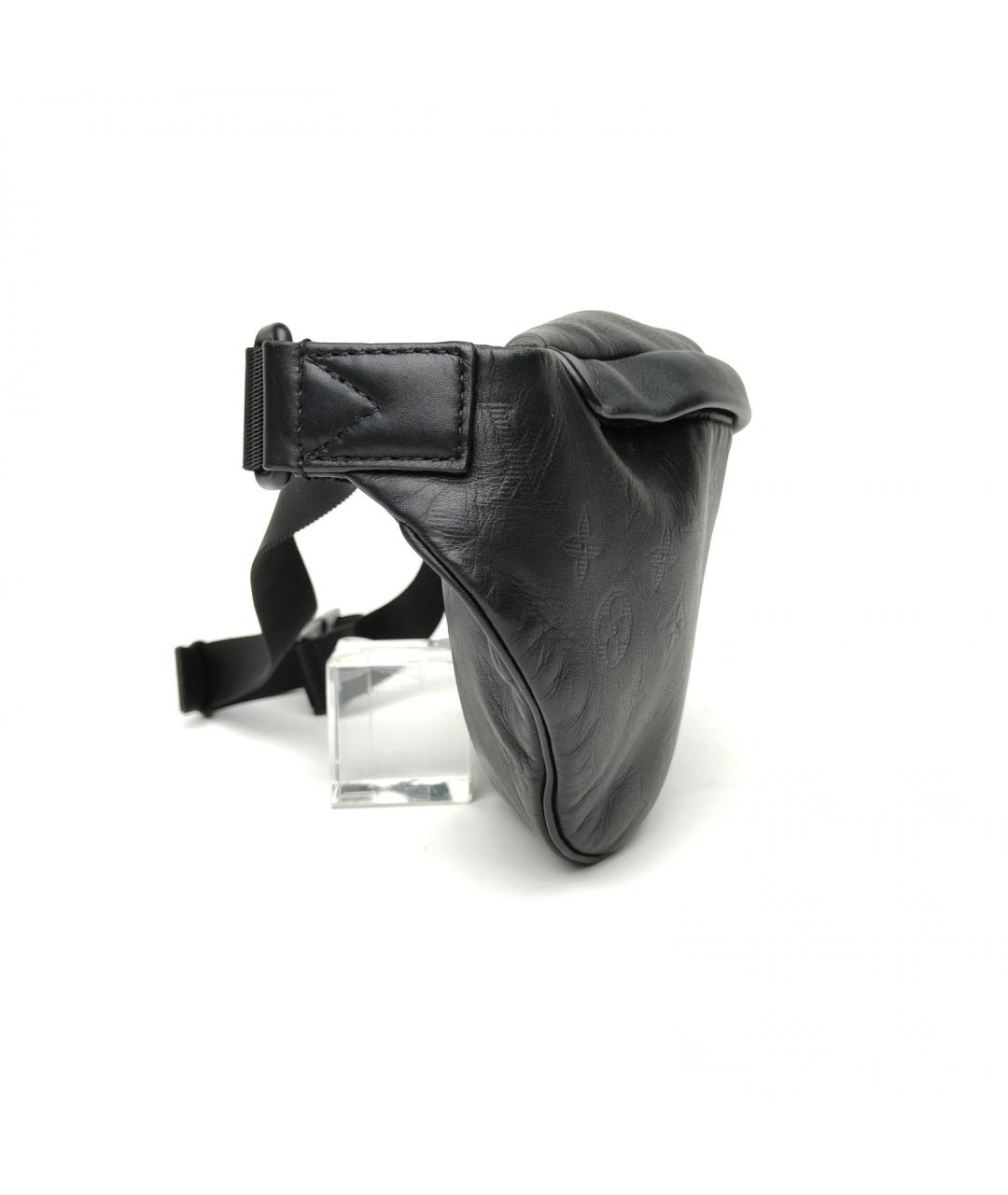 LOUIS VUITTON Черная кожаная сумка через плечо, фото 5