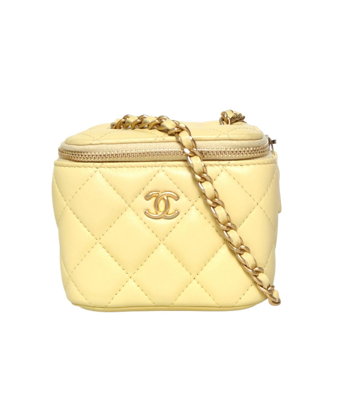 CHANEL Желтая кожаная сумка через плечо, фото 9