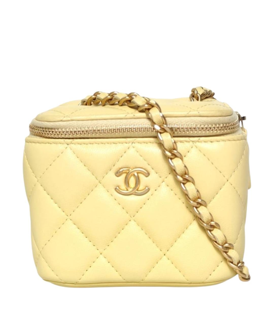 CHANEL Желтая кожаная сумка через плечо, фото 1