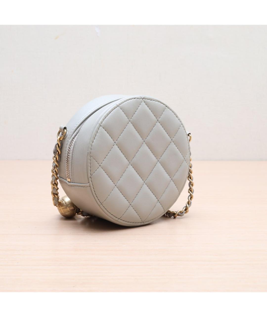 CHANEL Серая кожаная сумка через плечо, фото 5